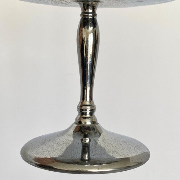 Farberware Krome Kraft Art Deco Pedestal Candy Dish Scalloped Chrome Plated Vtg - Picture 7 of 12